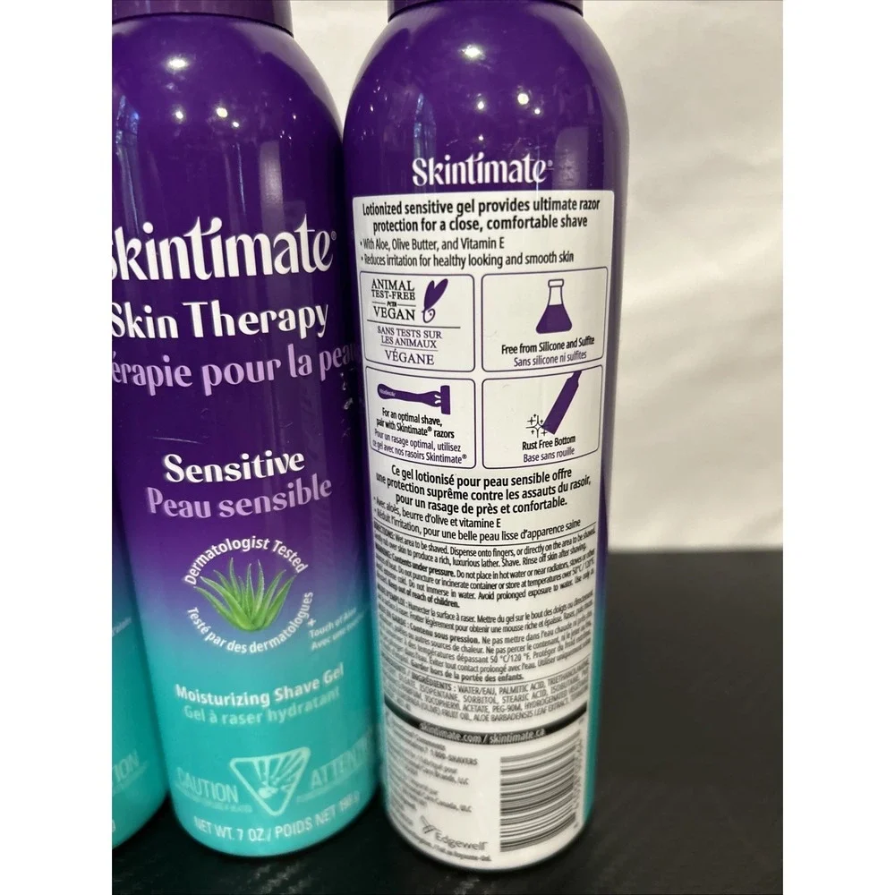 Skintimate Shave Gel Sensitive Skin Therapy Moisturizing Vitamin E 7oz -Lot of 3